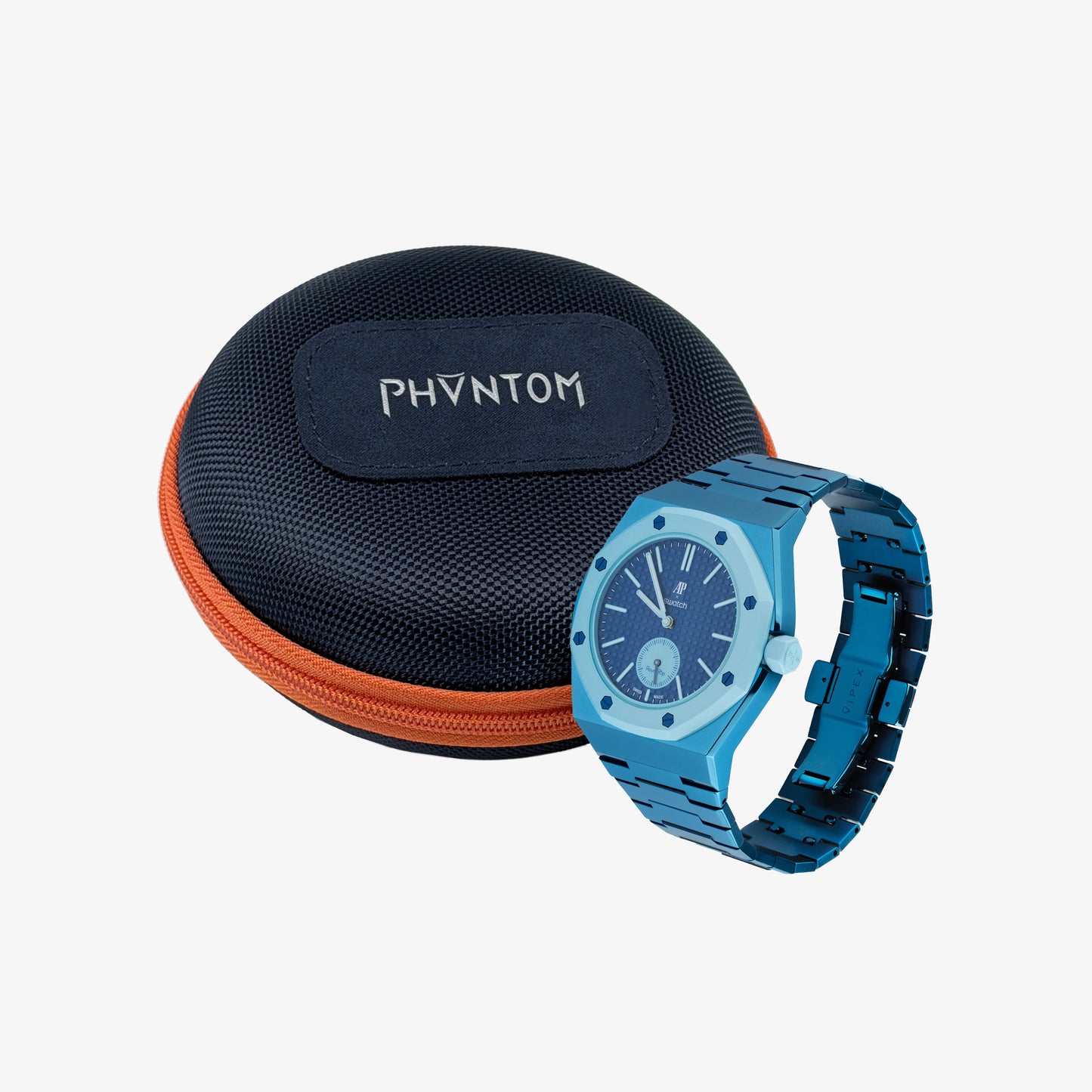 VIPEX Capsule - Marina Blue - Premium Titanium Case Shield & Titanium Bracelet (Royal Pop pocket watch is not included)