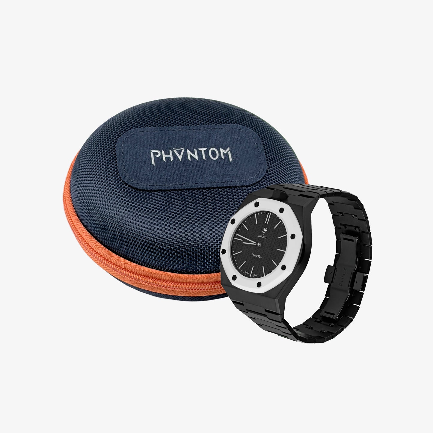 VIPEX Capsule - Jet Black - Premium Titanium Case Shield & Titanium Bracelet (Royal Pop pocket watch is not included)