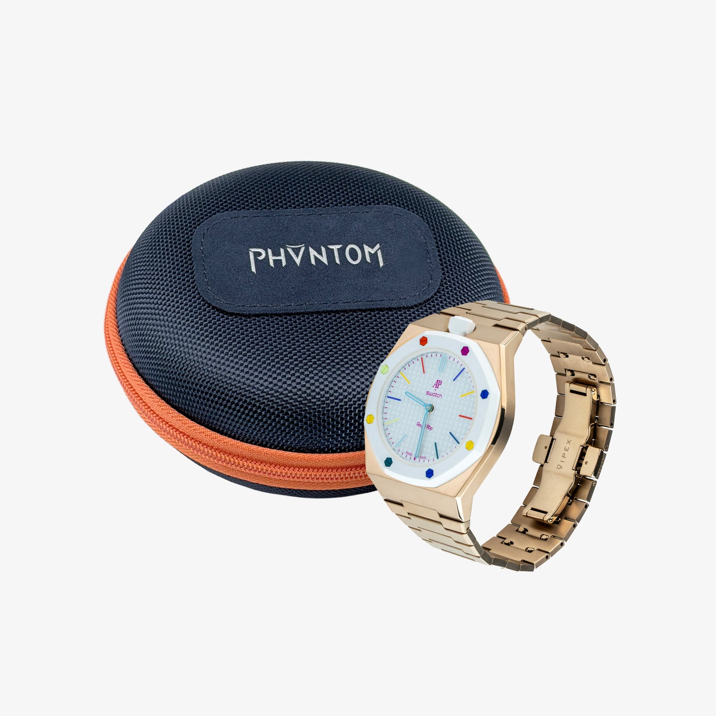 VIPEX Capsule - Starlight Gold - Premium Titanium Case Shield & Titanium Bracelet (Royal Pop pocket watch is not included)