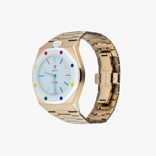 VIPEX Capsule - Starlight Gold - Titanium Case Shield & Titanium Bracelet (Limited Pre-order, Royal Pop pocket watch is not included)