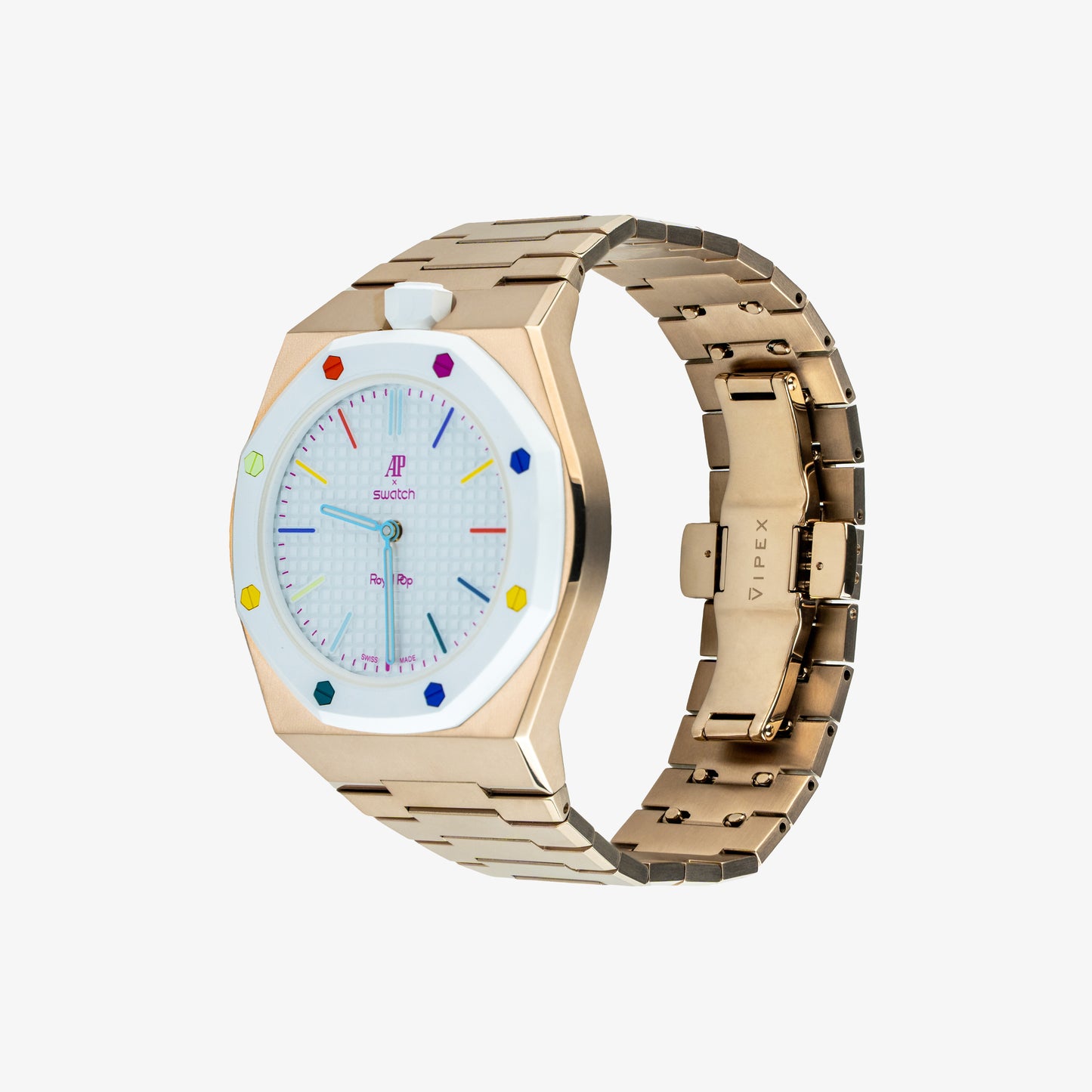 VIPEX Capsule - Starlight Gold - Premium Titanium Case Shield & Titanium Bracelet (Royal Pop pocket watch is not included)