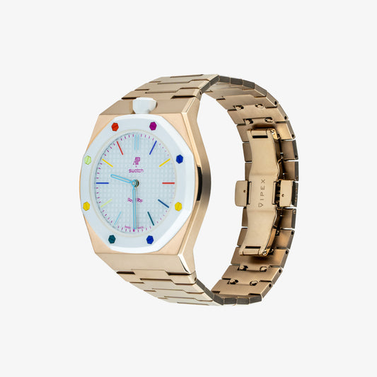 VIPEX Capsule - Starlight Gold - Titanium Case Shield & Titanium Bracelet (Limited Pre-order, Royal Pop pocket watch is not included)
