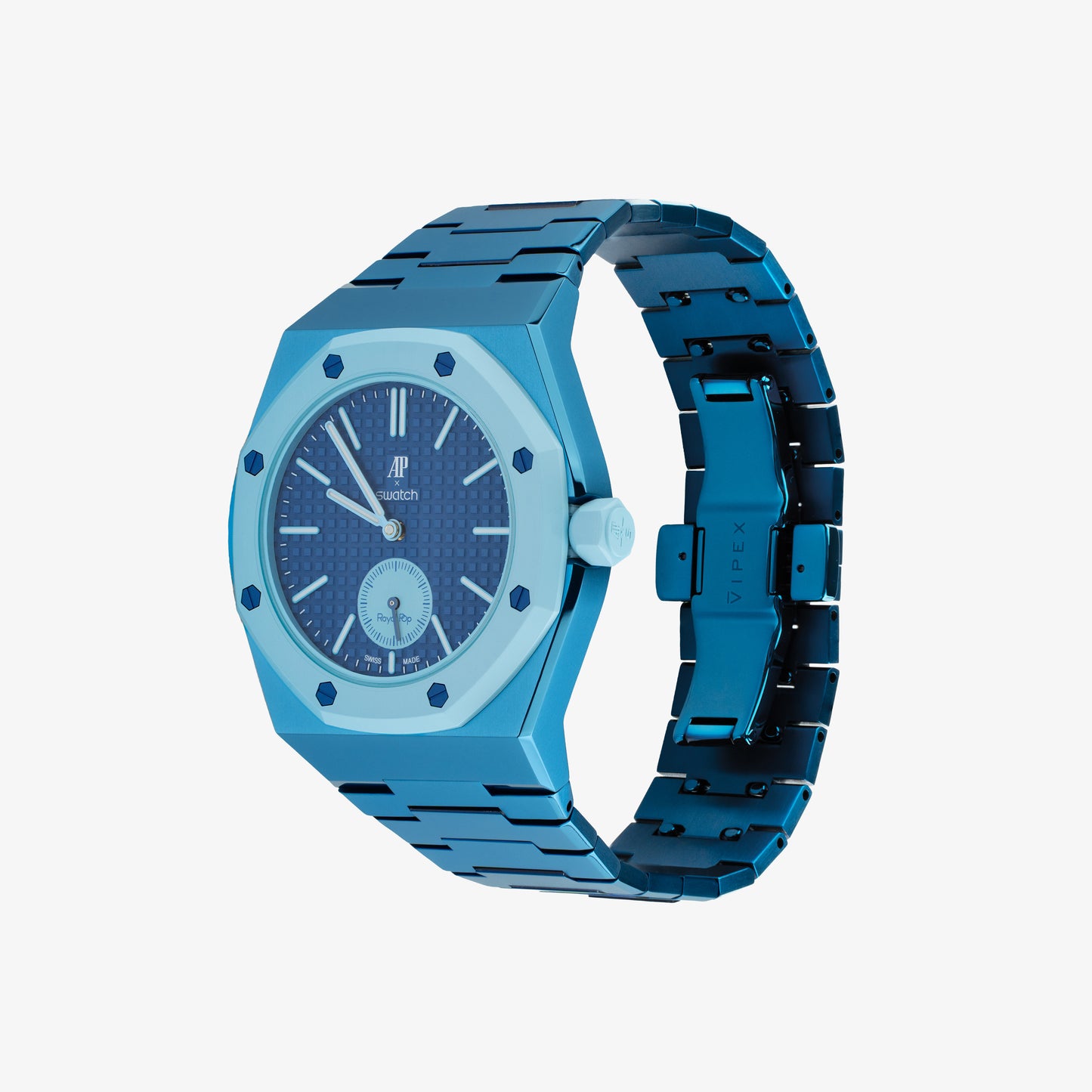 VIPEX Capsule - Marina Blue - Premium Titanium Case Shield & Titanium Bracelet (Royal Pop pocket watch is not included)