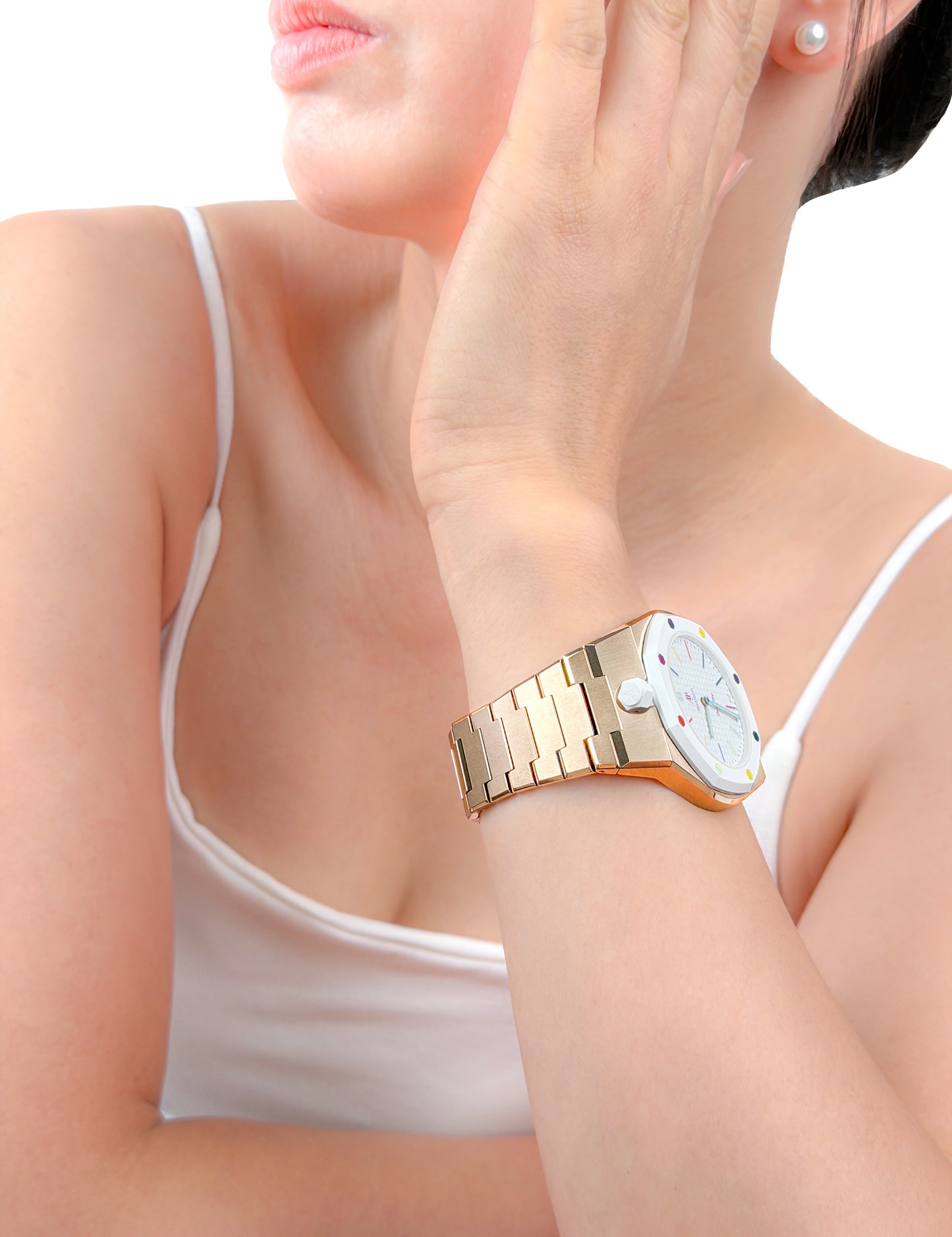 VIPEX Capsule - Starlight Gold - Premium Titanium Case Shield & Titanium Bracelet (Royal Pop pocket watch is not included)
