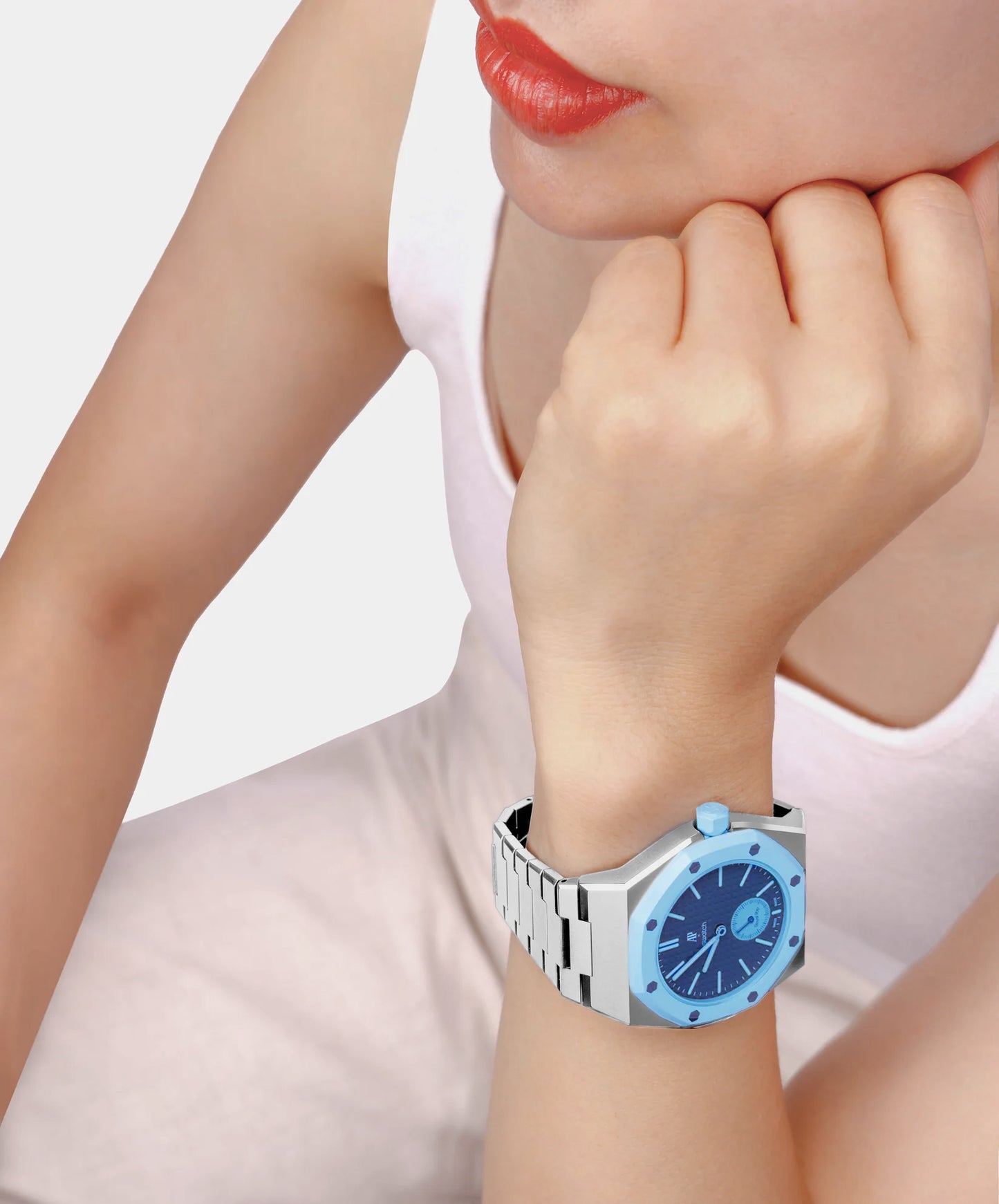 VIPEX Capsule - Stellar Silver - Premium Titanium Case Shield & Titanium Bracelet (Royal Pop pocket watch is not included)