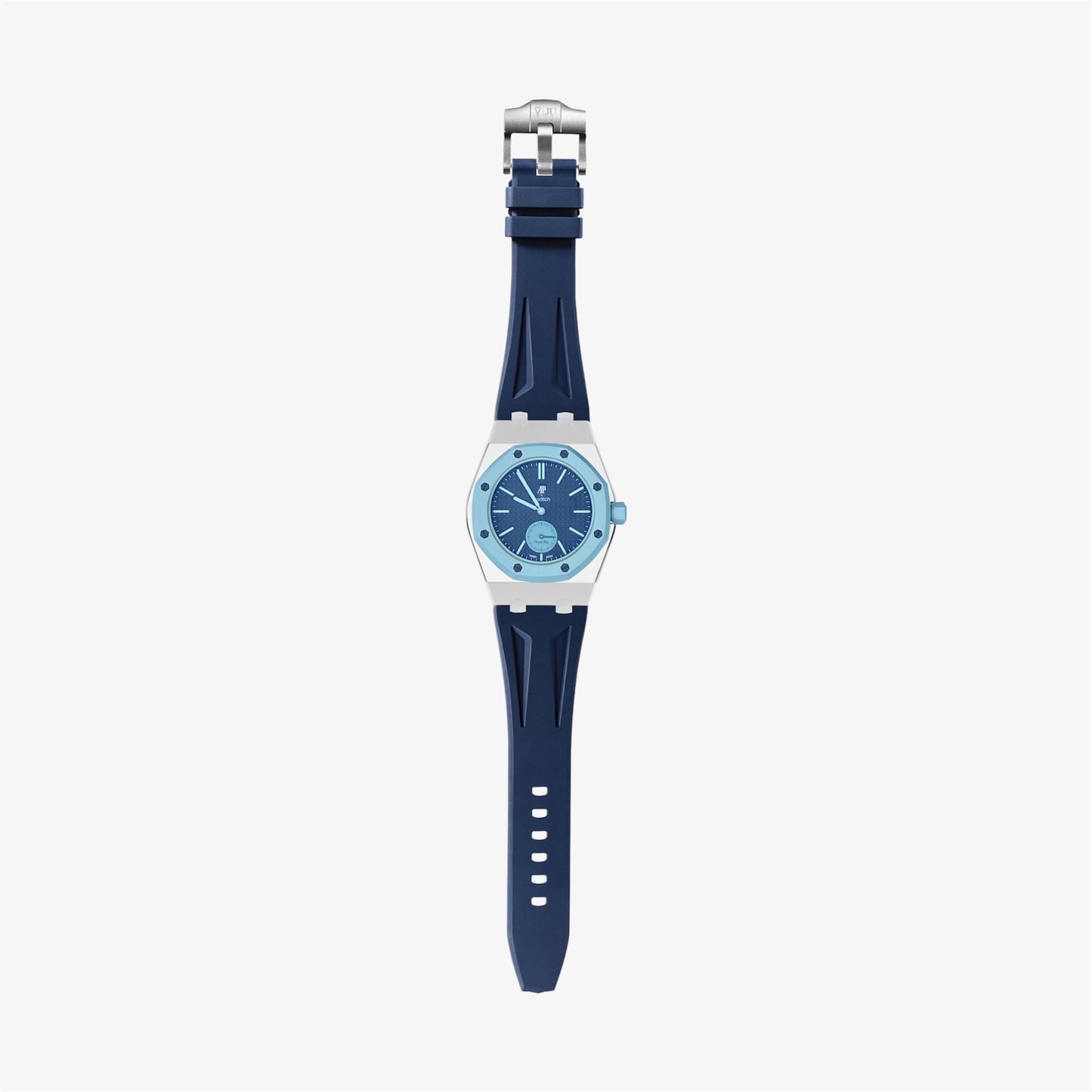 VIPEX Capsule -  Titanium Case Shield & Dark Blue FKM Rubber Strap (Royal Pop pocket watch is not included)