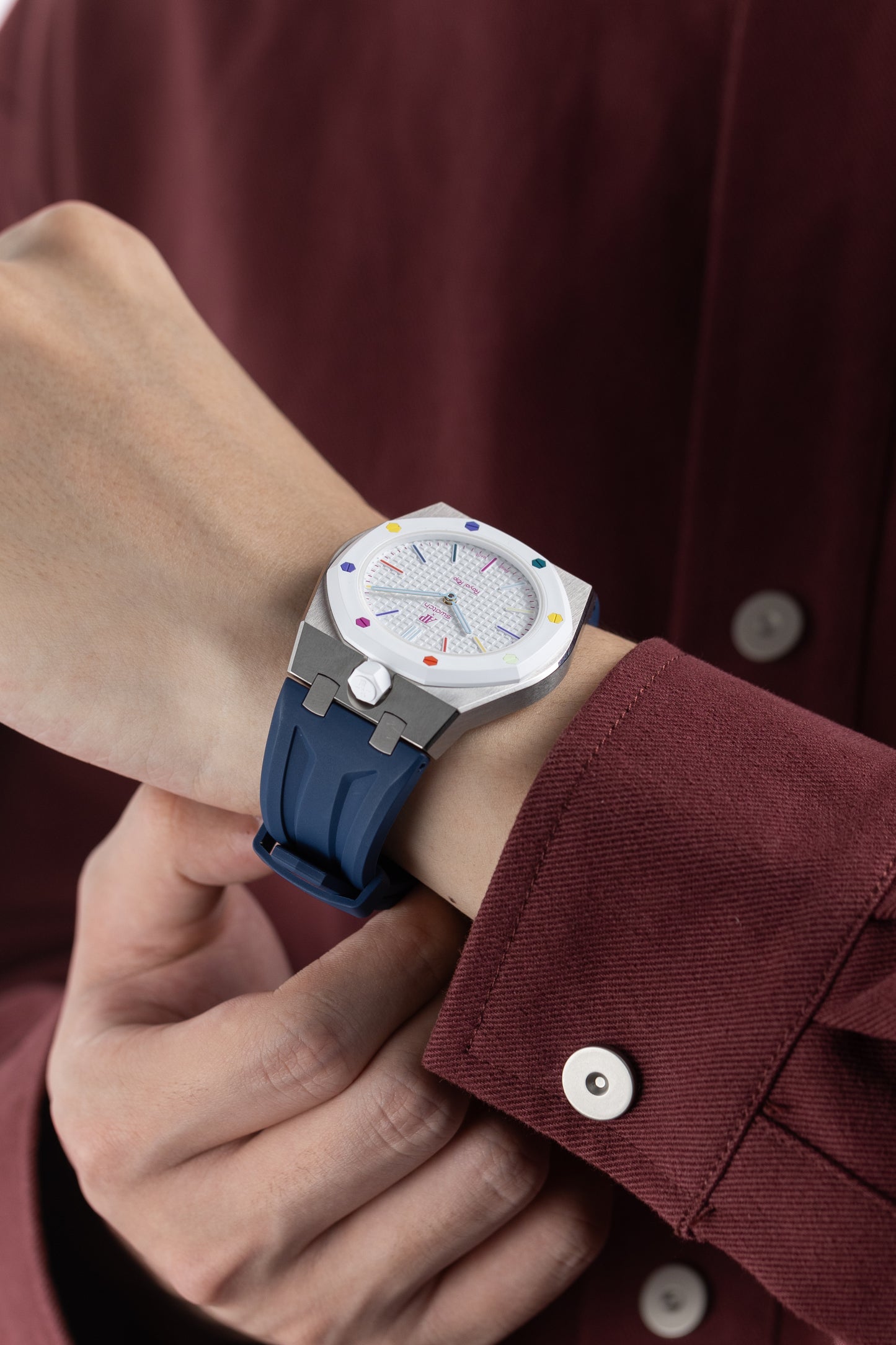 VIPEX Capsule -  Titanium Case Shield & Dark Blue FKM Rubber Strap (Limited Pre-order, Royal Pop pocket watch is not included)