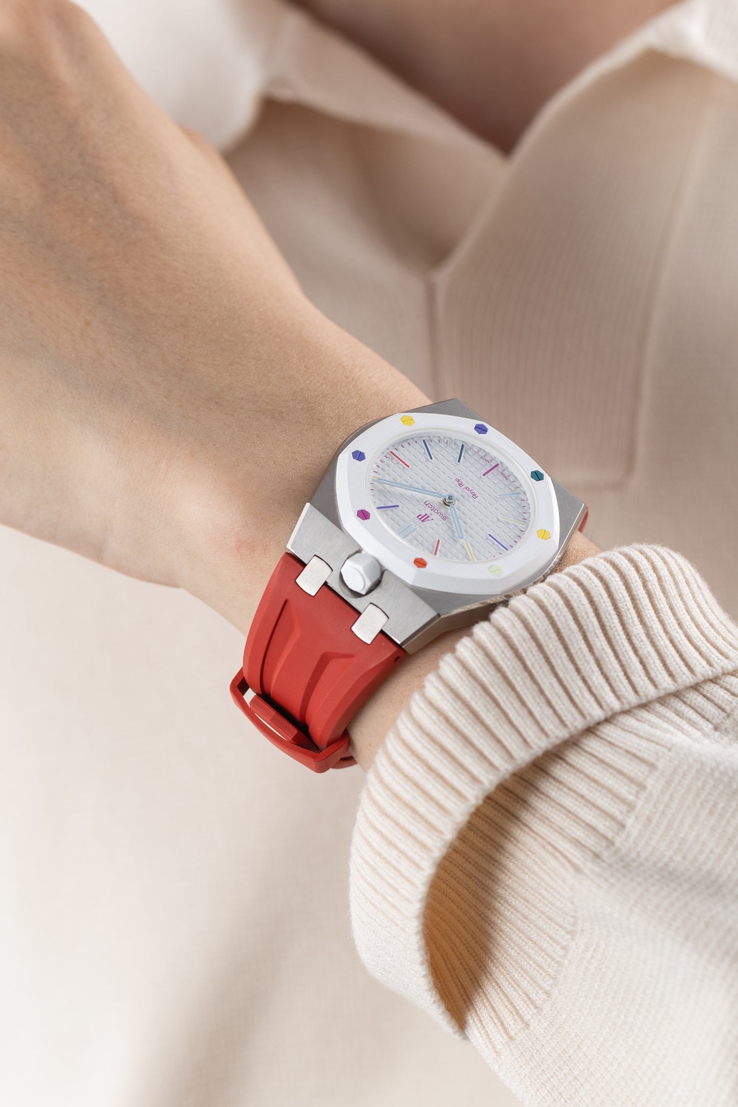 VIPEX Capsule -  Titanium Case Shield & Red FKM Rubber Strap (Limited Pre-order, Royal Pop pocket watch is not included)