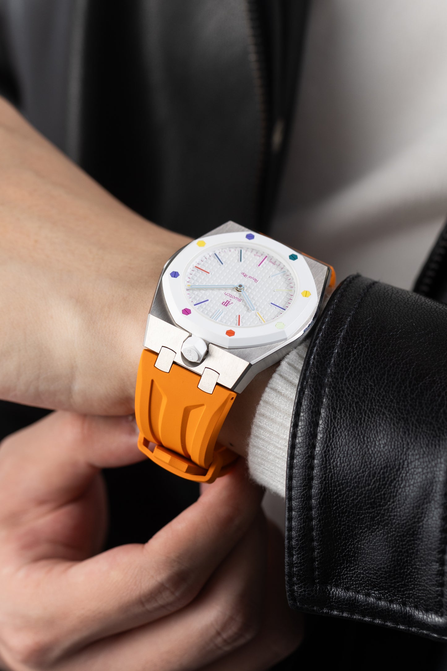 VIPEX Capsule -  Titanium Case Shield & Orange FKM Rubber Strap (Limited Pre-order, Royal Pop pocket watch is not included)