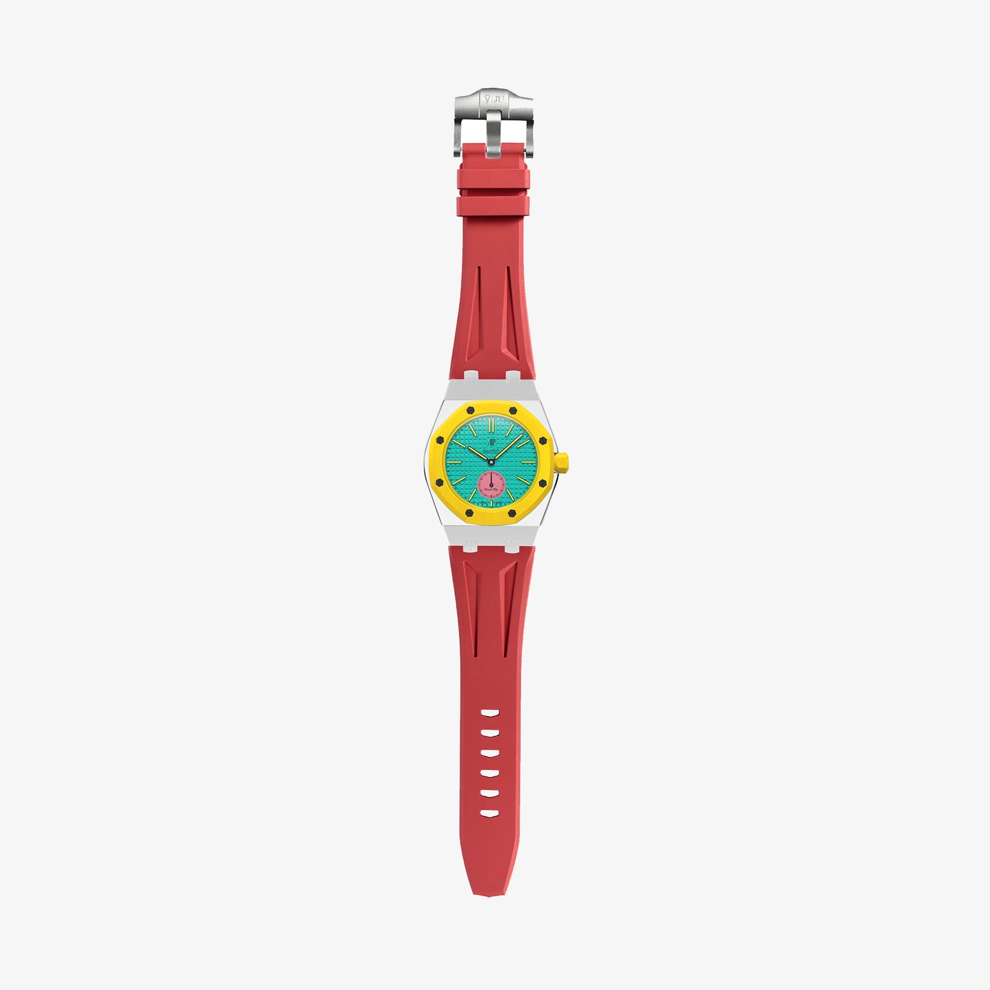 VIPEX Capsule - Titanium Case Shield & Red FKM Rubber Strap (Royal Pop pocket watch is not included)