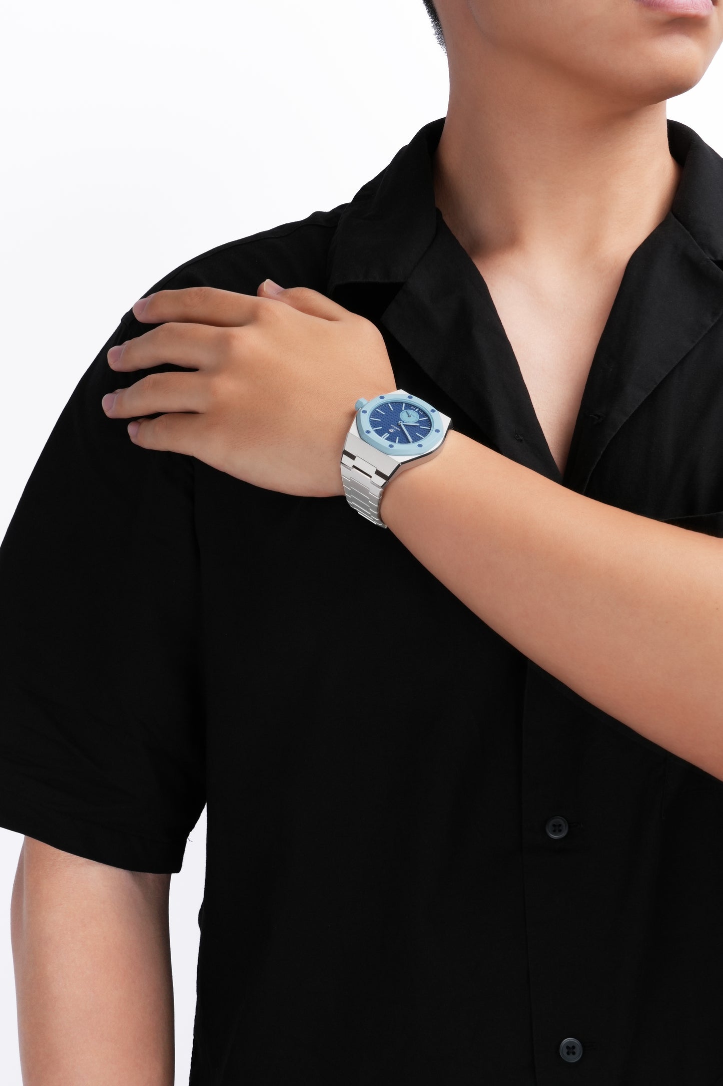 VIPEX Capsule - Stellar Silver - Premium Titanium Case Shield & Titanium Bracelet (Royal Pop pocket watch is not included)