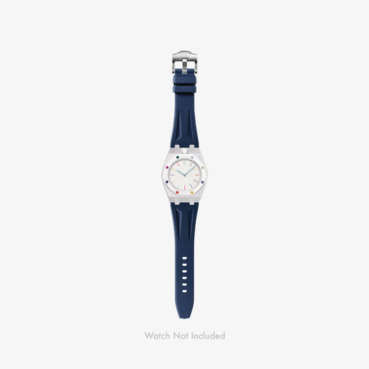 VIPEX Capsule - Titanium Case Shield & Dark Blue FKM Rubber Strap (Watch Not Included)