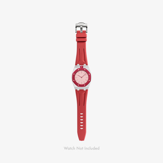 VIPEX Capsule - Titanium Case Shield & Red FKM Rubber Strap (Watch Not Included)