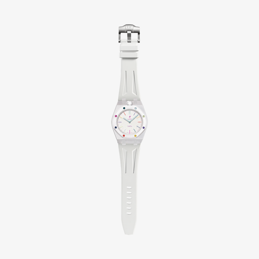 VIPEX Capsule -  Titanium Case Shield & White FKM Rubber Strap (Pre-order, Royal Pop is not included)